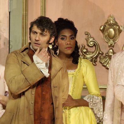 Andrea Chénier: Jonas Kaufmann (Andrea Chénier), J'Nai Bridges (Bersi), Chor der Bayerischen Staatsoper