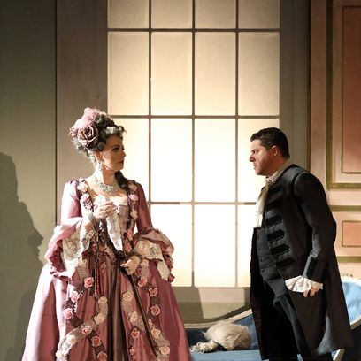 Andrea Chénier: Doris Soffel (Gräfin di Coigny), Luca Salsi (Carlo Gérard)