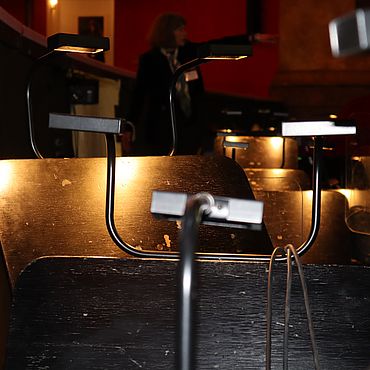 Close-ups from the orchestra pit