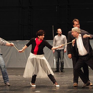 Aga Mikolaj bei den Proben zu RHEINGOLD (2012, Foto: Wilfried Hoesl)